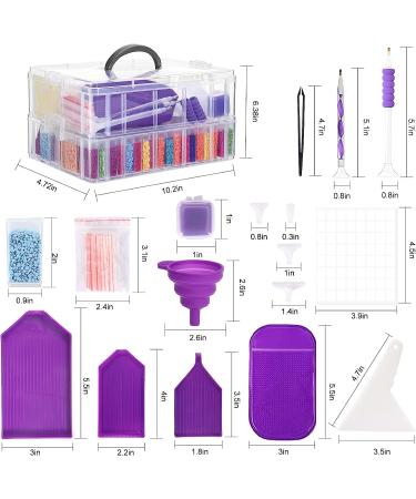 Quefe 2-Tier Diamond Painting Storage Container - 88 Slot Clear Bead Organizer for DIY Diamond Art Craft Jewelry - Buy Online on GoSupps.com