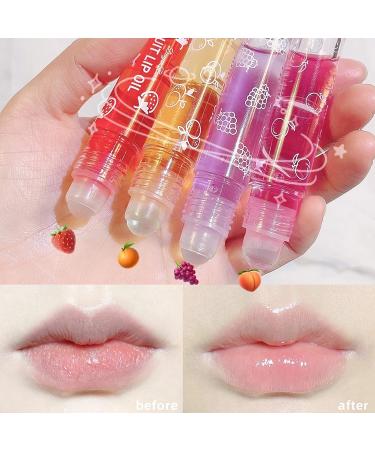 Gireatick 6PCS Fruity Flavors Lip Oil Set | Long-Lasting Moisturizing Balm | Roll-On Gloss Set | Strawberry, Orange, Grape, Avocado, Cherry, Peach | Glossy Lip Makeup | Transparent Lip Gloss - Buy Online on GoSupps.com