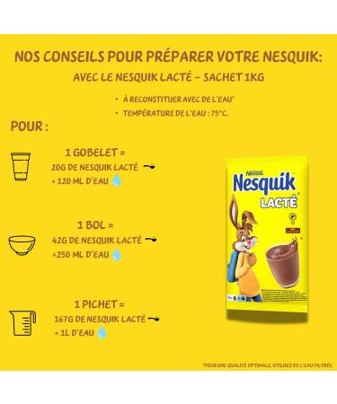 Nesquik Lattee Cocoa Powder Drink Chocolate Flavor Breakfast Bag 1 kg - Buy Online on GoSupps.com