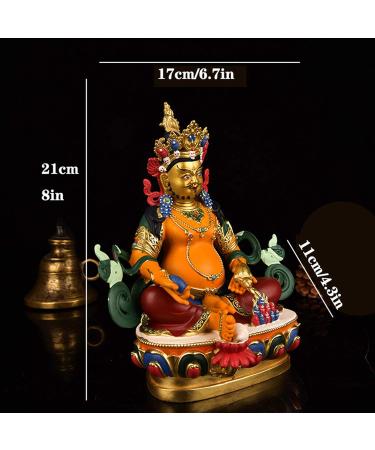Buddha Statue Beautiful Painted Buddha Statue Copper God of Fortune Chinese New Gift Attract Wealth and Good Luck Buddha Figurine Home Decor Statue Garden Buddha Statues - Buy Online on GoSupps.com