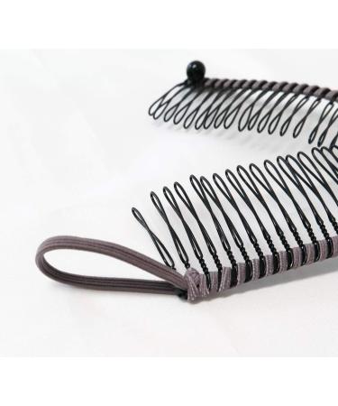 GETAGOTA 2-Piece Adjustable Banana Hair Clip Comb Set for Women - Double Combs Hair Accessory for Styling Thick Curly Hair - Brown and Beige - Buy Online on GoSupps.com