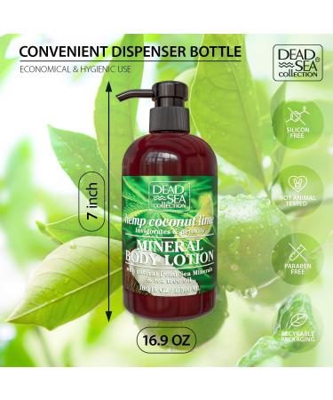 Dead Sea Collection Hemp & Coconut Lime Body Lotion | Nourishing Moisturizer for Dry Skin - 16.9 Fl. Oz. | Unisex Rejuvenating Hand & Body Care - Buy Online on GoSupps.com