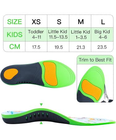 Kids Orthotic Insoles - Arch Support Cushioning for Flat Feet & Plantar Fasciitis | Heel Pain Relief | Size M (Little Kid 1-3.5) - Buy Online on GoSupps.com