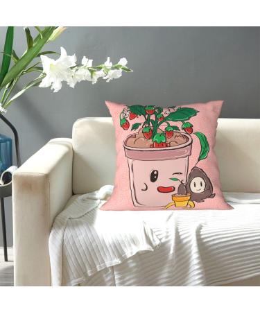 YYHHAOFA Sunflower Seeds and Strawberries Picture Universal Pillowcase for All Seasons 18"x18" : Soft and Comfortable Suitable for car Sofa Black 18 x 18-Inch - Buy Online on GoSupps.com