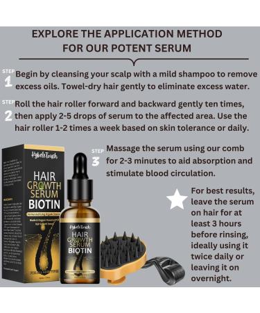 Hair Growth Serum 100% Natural Organic Hair Growth Oil with Biotin Keratin Caffeine Rosemary Castor Argan Coconut Oil Hair Loss Treatment For Men Women - Buy Online on GoSupps.com