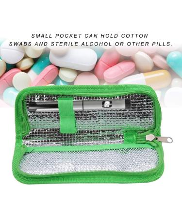 HERCHR Insulin Cooler Travel Case 20x6x3cm - Portable Diabetic Medication Organizer - Insulated Storage Bag (Green) - Buy Online on GoSupps.com