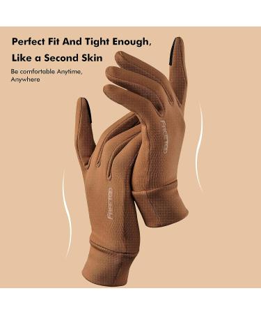 FREETOO Lightweight Running Gloves 2023 | Touchscreen Winter Gloves for Men Women | Cold Weather Warm Gloves for Driving Cycling | Brown Medium - Buy Online on GoSupps.com