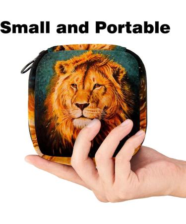 Menstrual Bag with Zipper for Women & Girls - Stylish Lion Design | Shop Internationally - Buy Online on GoSupps.com