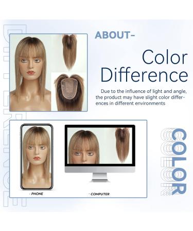 Haircube Ombre Ash Blonde Hair Toppers for Women | 100% Remy Human Hair Bangs | 150% Density | Silk Base for Thin & Gray Hair | 14 Inch | 40g - Buy Online on GoSupps.com
