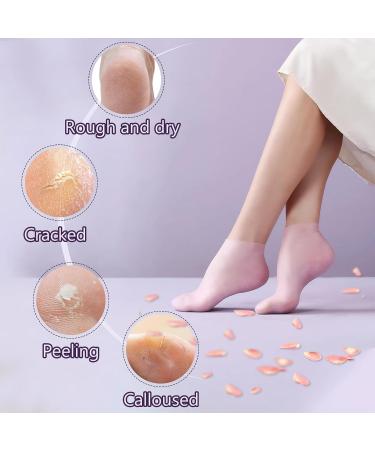 TEAWOO 5 Pairs Silicone Socks for Dry Cracked Feet Silicone Moisturizing Socks for Women Foot Care Silicone Socks Spa Gel Socks Foot Care After Pedicure (5 Colors Assorted Fits Up to Size 10) L (up to size 10) - Buy Online on GoSupps.com
