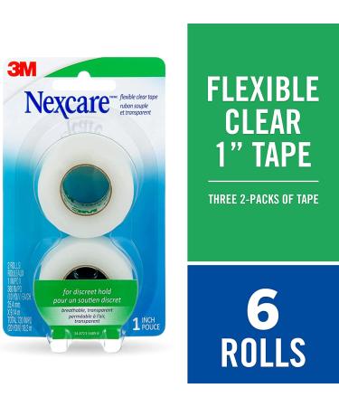 Nexcare Flexible Clear Tape - Stretchy Design, Conforms to Hard to Reach Areas - 6 Count Dispenser Pack (Pack of 3) - Buy Online on GoSupps.com