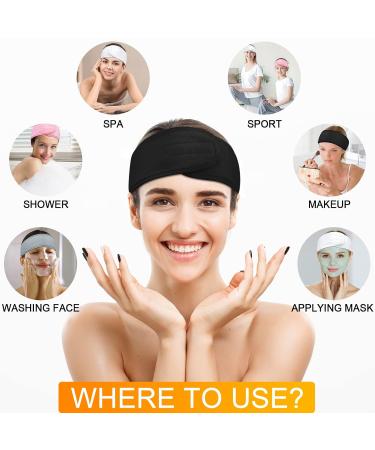 SOKOSEY Spa Headband 40 Pack - Adjustable Terry Cloth Headband for Makeup, Spa, Shower, Sports, Yoga - White, Black, Pink, Gray - Buy Online on GoSupps.com
