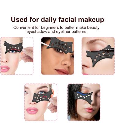 Eyeliners Stencils Wing Tips | Soft Precision Eyeliners Stencils Beveled Design Contour Guide for Makeup Beginners & Beauty Lovers Black - Buy Online on GoSupps.com