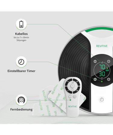 Revitive Medic Plus Knee Circulatory Stimulator | Relieve Leg Pain & Swelling | Medication-Free Solution in Black White & Green - Buy Online on GoSupps.com