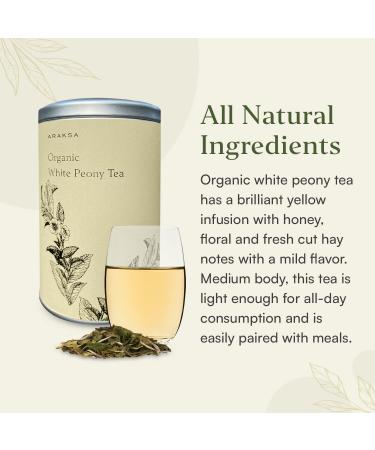 Araksa Organic White Peony Tea - Handcrafted Premium Thai White Tea | 1oz Tin Pack - Buy Online on GoSupps.com