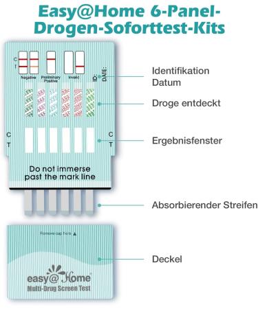 Easy Home 5x Drug Test - Multi-Panel Urine Test for THC Amphetamine Cocaine & More - Fast & Accurate Results - International Shipping Available - Buy Online on GoSupps.com