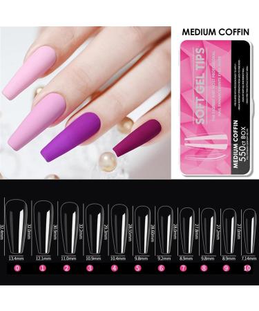Nail Tips False Nails Tips Art Press on Nails Soft Gel Tips False Nails Long Coffin French Stiletto Half Matte Fake Nail Full Almond For Manicure Art(GJ-BHJP-08CHX) - Buy Online on GoSupps.com