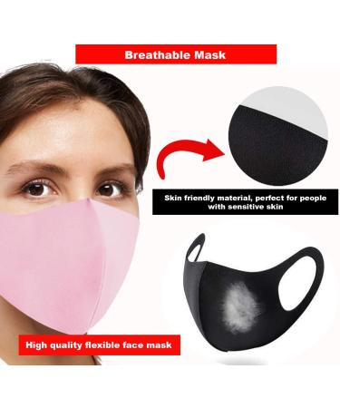 Reusable Face Mask GENERISE Stylish Face Mask x8 - Polyurethane Breathable Washable Face Mask - Unisex (Pink) - Buy Online on GoSupps.com