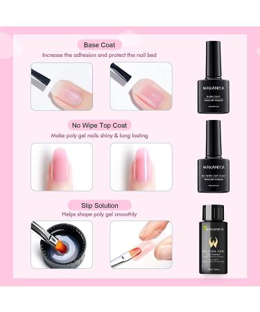 Pink Nude Glitter Poly Gel Nail Kit with Lamp - Easy Quick Builder Gel with Rhinestone & Dual Forms - Complete Poly Nail Gel Kit in Nude Pink Colors - Buy Online on GoSupps.com
