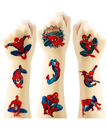 60PC Spiderman Temporary Tattoos for Kids Cartoon Tattoos for Girls Boys Party Favors Fake Tattoos Stickers Spiderman Birthday Party Supplies Birthday Decorations Party Game Activities Reward Gifts(2x2)