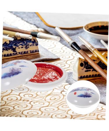 Housoutil Ink Pad Box Thumb Impression Pad Travel Container Cosmetic Containers Lipstick Jar Dragonfly Decor Mini Lipsticks Makeup Lipstick Rouge Jar Ceramics Storage Bottle with Cover White - Buy Online on GoSupps.com