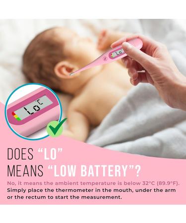 Digital Thermometer ByFloProducts Perfect Baby Thermometer with Accurate Readings and Fever Indicator - Basal Body Thermometer Oral Thermometer Rectal & Underarm with Celsius/Fahrenheit (Pink) - Buy Online on GoSupps.com