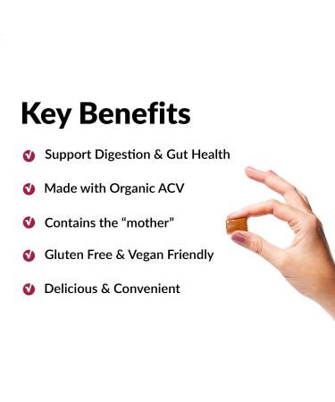 Force Factor Organic Apple Cider Vinegar Soft Chews - Digestion & Metabolism Support - Gluten-Free & Vegan - Caramel Apple Flavor - 30 Chews - Buy Online on GoSupps.com