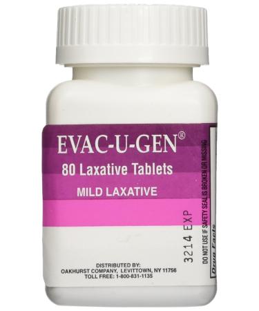 Evac U Gen Mild Laxative Tablets 80 Count