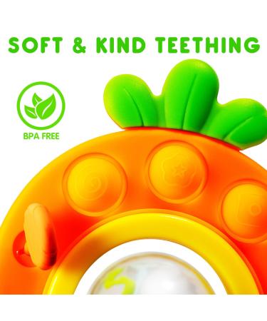 Buy Jiosdo Montessori Sensory Baby Toys - Silicone Pull String Rattle & Engine Toys (6 Months - 1 Year) - Orange Carrot - Buy Online on GoSupps.com