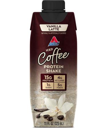 Atkins Vanilla Latte Protein Shake - 4 Pack of Iced Coffee Shakes - Buy Online on GoSupps.com