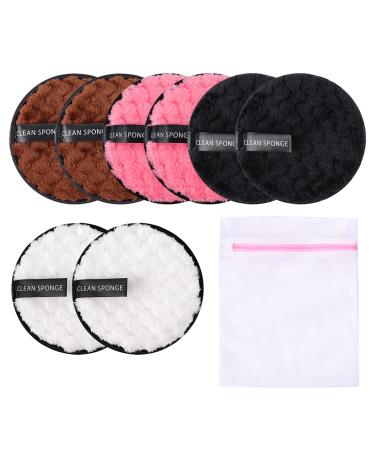 8 pieces of slaughtering pads washable washable licking pads make-up clothes Cotton pads make-up remover pads with a mains-washing bag reusable for facial cleaning skin care (color randomly) - Buy Online on GoSupps.com