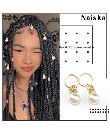 NAISKA 12PCS Gold Pearl Braid Clips - Wedding Hair Pins with Rhinestone Pearls for Women - Shiny Hair Accessories Set - Buy Online on GoSupps.com