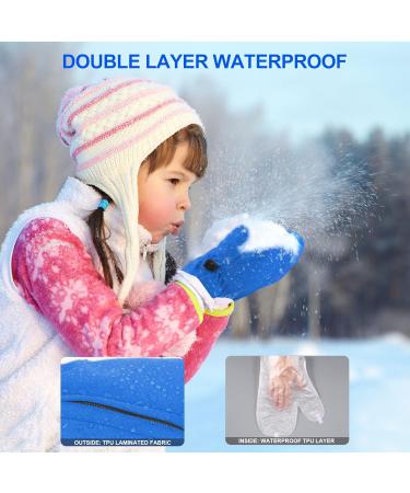 Andake Children's Winter Gloves | Waterproof & Windproof Skiing Gloves for Kids | Boys & Girls Blue XXXS | Warm Outdoor Activities - Buy Online on GoSupps.com