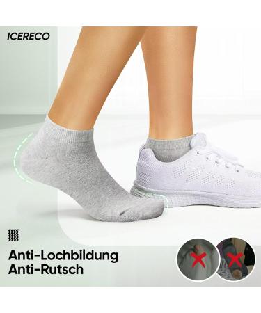 ICERECO 10 Pairs Cotton Sneaker Socks for Men & Women - Breathable Anti-Sweat Sports Socks (Gray Size 43-46) - Buy Online on GoSupps.com