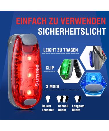 Sumree LED Flashing Light Set - Safety Clip Lights for Schoolbags Strollers & Pets - Red LED Lights for Children Dogs and Joggers - Buy Online on GoSupps.com