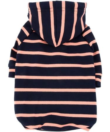 Zweitea Striped Hoodie for Small to Medium Dogs | Soft Short Sleeve Puppy Sweatshirt | Navy Blue Dog Clothes - Buy Online on GoSupps.com