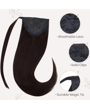 Buy Hetto Real Hair Braid Extensions - Darkest Brown #2 70g 35cm - Luxury Remy Ponytail Cladding - Buy Online on GoSupps.com