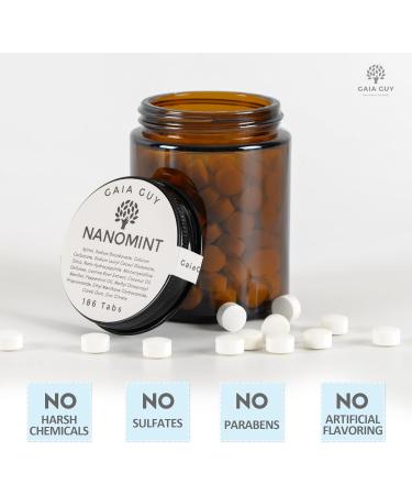 Gaia Guy | NanoMint Fluoride Free Toothpaste | Nano-Hydroxyapatite Remineralizing Toothpaste Tablets - Nano Hydroxyapatite (nHA) Plastic Free Eco-Friendly Glass Jar | 186 Tabs - Buy Online on GoSupps.com