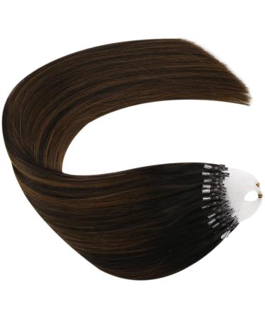 Ugeat Real Hair Microring Extensions - Brown Balayage Micro Loop 50g 35cm | #2/6/2 Smooth Quality - Buy Online on GoSupps.com
