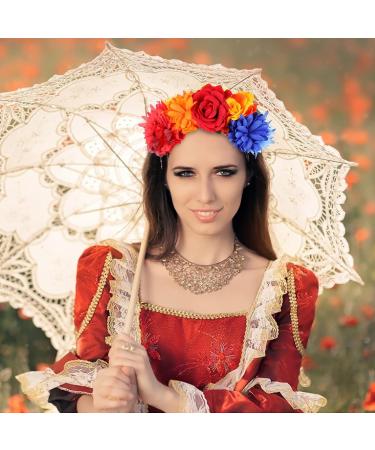 FRCOLOR Day of The Dead Headband Rose Flower Headband Floral Crown Mexican Headpiece Halloween Party Costume Headwear Assorted Color 2 - Buy Online on GoSupps.com