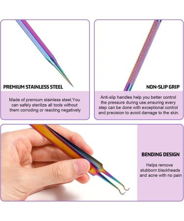 JPNK Blackhead Remover Tool Kit - 6PCS Comedone Extractor for Acne Removal in Leather Bag - Buy Online on GoSupps.com