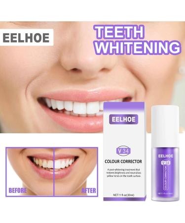 V34 Color Corrector Teeth Whitening Toothpaste - Sensitive Enamel Care & Intensive Stain Removal - 2 Pieces (60ml) & 1 Pack (30ml) - Double Care for a Bright Smile - Buy Online on GoSupps.com
