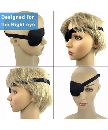 2 Pcs 3D Eye Patch Black Adjustable Medical Eyepatch for Lazy Eye Amblyopia - Right Eye - Buy Online on GoSupps.com