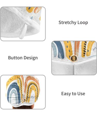 Colorful Rainbow Hair Towel 2 Pack - Super Absorbent Quick Dry Hair Turbans for Women & Girls - Buy Online on GoSupps.com