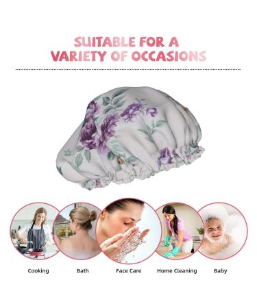 Flower Printed Shower Cap - Waterproof, Fits All Head Sizes & Hair Textures for Women - Buy Online on GoSupps.com