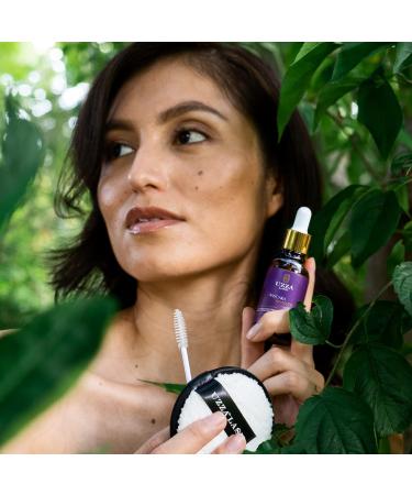 UZZA Lash Eye Makeup Remover | Waterproof Mascara Remover for Sensitive Eyes | Natural Ingredients & Hygienic Kit with Eyelash Brush & Reusable Pads - 1oz - Buy Online on GoSupps.com