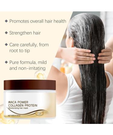 Collagen Hair Mask - Maca Power Collagen Protein Moisturizing Hair Mask 100g - Deep Hydration and Strengthening for Dry and Damaged Hair - Buy Online on GoSupps.com