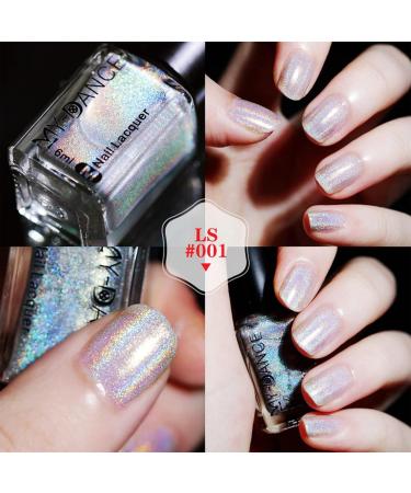 Glitter Laser Nail Polish - Pretty Shiny Mirror Glitter Nail Art Holographic Durable Nail Polish (001 Silver) - Buy Online on GoSupps.com
