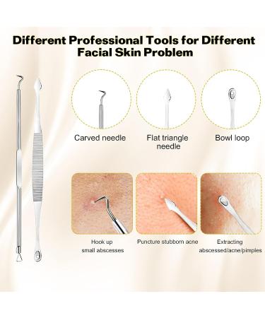 iSmartPart 20Pcs Blackhead Remover Tools Kit - Professional Stainless Steel Acne Extraction Set for Face and Nose - Buy Online on GoSupps.com