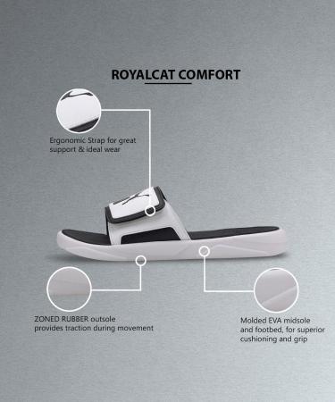 PUMA Unisex Royalcat Comfort Slide Sandal - White & Black - EU 42 | International Shipping Available - Buy Online on GoSupps.com